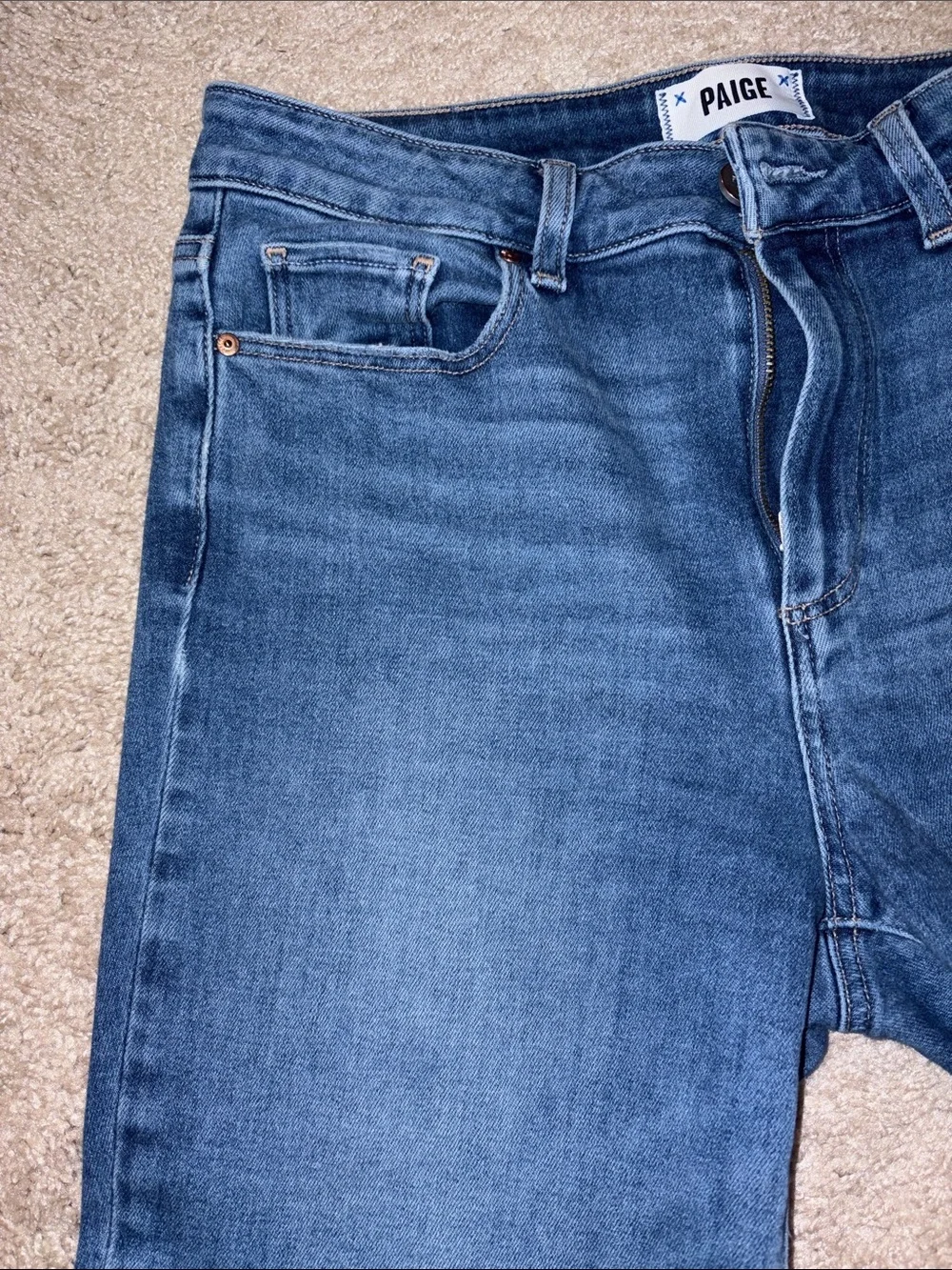 PAIGE High Rise Blue Denim Jeans